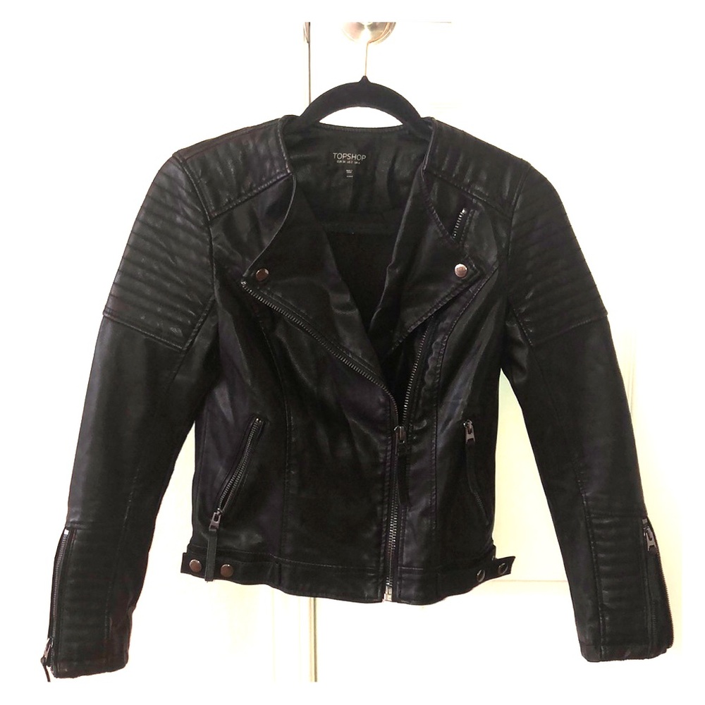 Topshop faux leather jacket